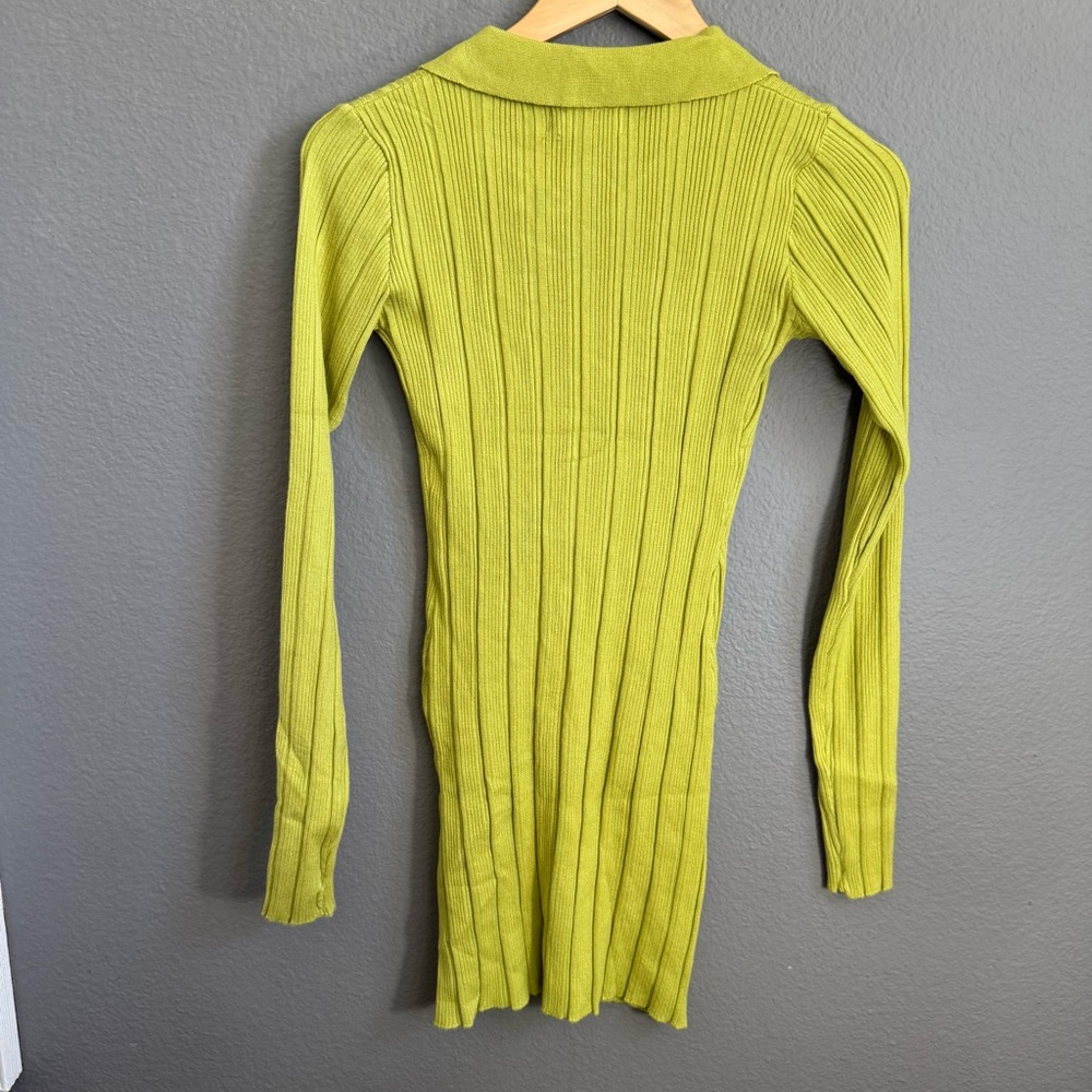 Beige Botany Chartreuse Ribbed Dress - Picture 3 of 3